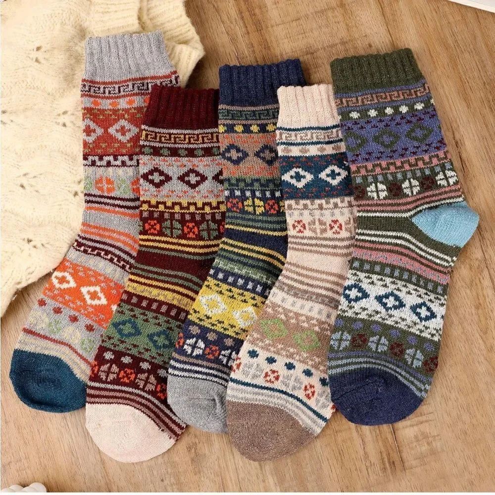 Nordic style wool winter socks